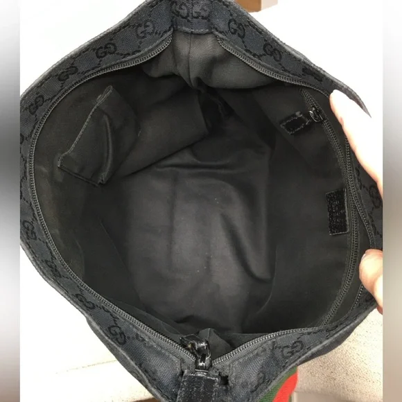 Authentic Gucci unisex messenger bag black monogram canvas - Picture 14 of 16